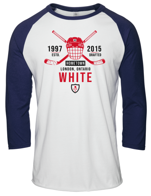 Classic Heritage Colton White Unisex Premium Three-Quarter Raglan T-Shirt | Swagsta