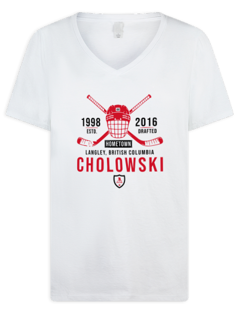 Classic Heritage Dennis Cholowski Premium Ladies V-Neck T-Shirt | Swagsta