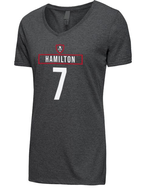 Away Jersey Dougie Hamilton Premium Ladies V-Neck T-Shirt | Swagsta