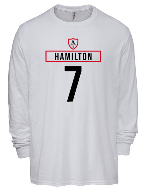 Home Jersey Dougie Hamilton Men's Premium Blend Long Sleeve-T-Shirt | Swagsta