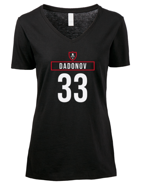 Away Jersey Evgenii Dadonov Premium Ladies V-Neck T-Shirt | Swagsta