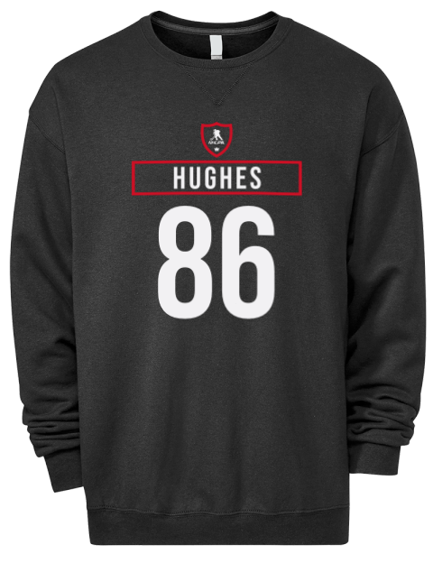 Away Jersey Jack Hughes Premium Unisex Crewneck Sweatshirt | Swagsta