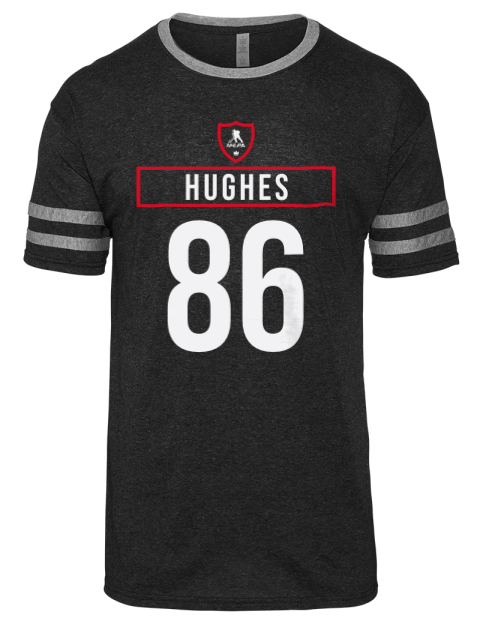 Away Jersey Jack Hughes Men's Tri-Blend T-Shirt | Swagsta