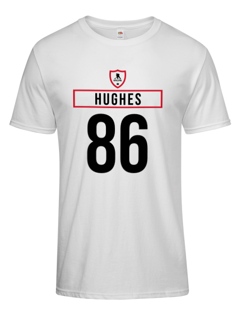 Home Jersey Jack Hughes Men's Premium T-Shirt | Swagsta