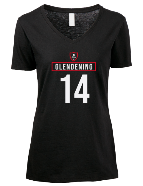 Away Jersey Luke Glendening Premium Ladies V-Neck T-Shirt | Swagsta