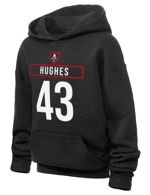 Away Jersey Luke Hughes Youth Hooded Sweatshirt | Swagsta