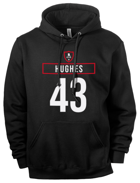 Away Jersey Luke Hughes Eco Premium Unisex Hooded Sweatshirt | Swagsta