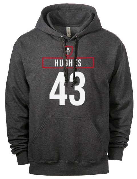 Away Jersey Luke Hughes Eco Premium Unisex Hooded Sweatshirt | Swagsta