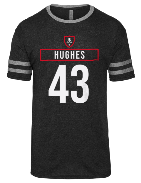 Away Jersey Luke Hughes Men's Tri-Blend T-Shirt | Swagsta