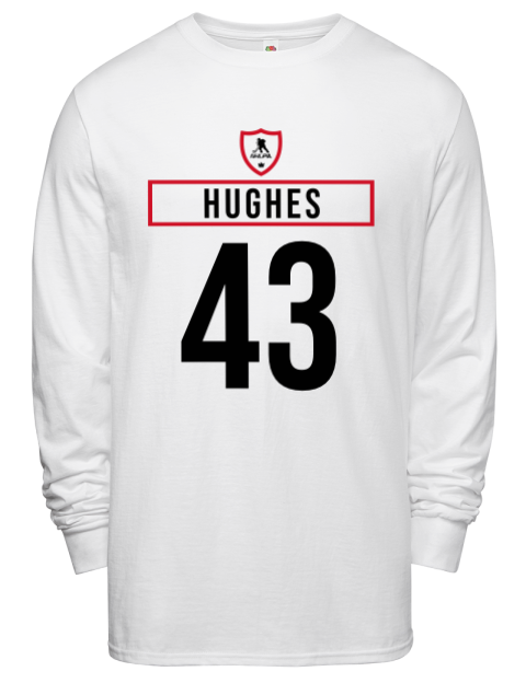 Home Jersey Luke Hughes Men's Long-Sleeve T-Shirt | Swagsta