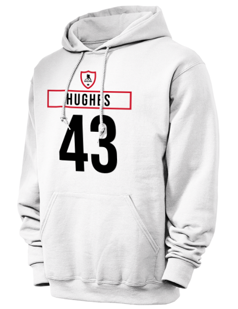 Home Jersey Luke Hughes Unisex Hooded Sweatshirt | Swagsta