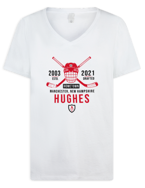 Classic Heritage Luke Hughes Premium Ladies V-Neck T-Shirt | Swagsta