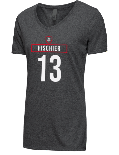 Away Jersey Nico Hischier Premium Ladies V-Neck T-Shirt | Swagsta