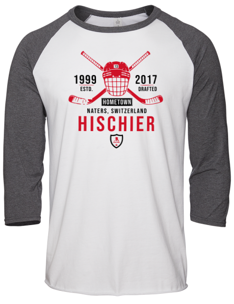 Classic Heritage Nico Hischier Unisex Premium Three-Quarter Raglan T-Shirt | Swagsta