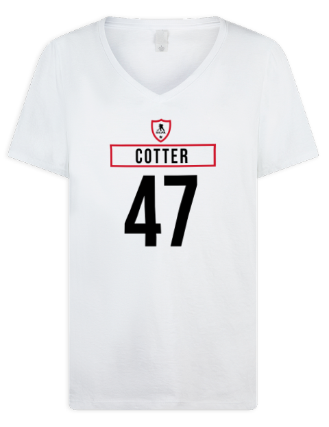 Home Jersey Paul Cotter Premium Ladies V-Neck T-Shirt | Swagsta