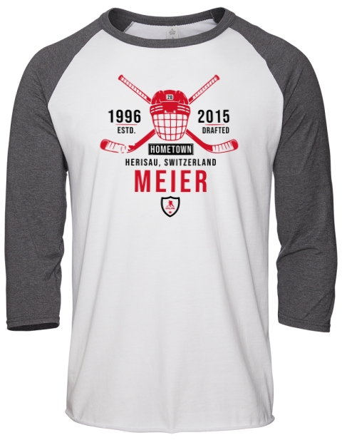 Classic Heritage Timo Meier Unisex Premium Three-Quarter Raglan T-Shirt | Swagsta