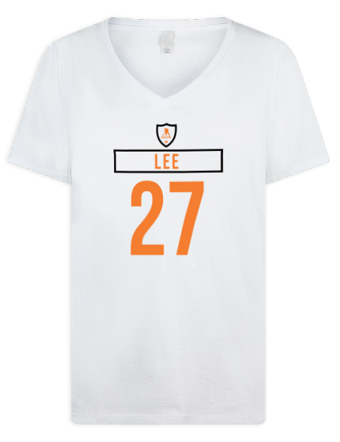 Home Jersey Anders Lee Premium Ladies V-Neck T-Shirt | Swagsta