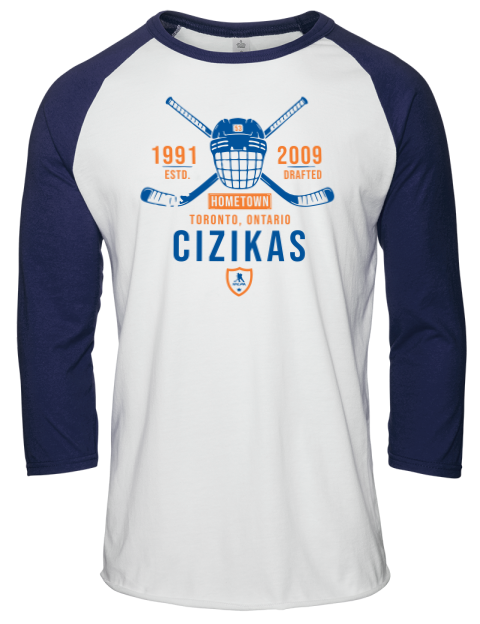 Classic Heritage Casey Cizikas Unisex Premium Three-Quarter Raglan T-Shirt | Swagsta