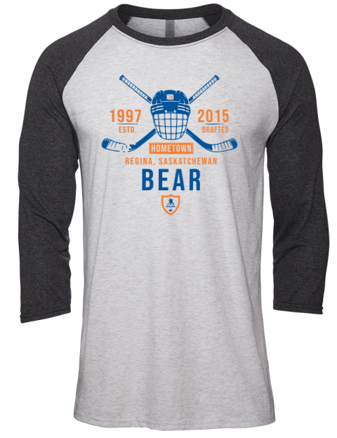 Classic Heritage Ethan Bear Unisex Premium Three-Quarter Raglan T-Shirt | Swagsta