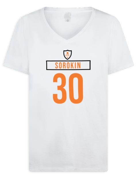 Home Jersey Ilya Sorokin Premium Ladies V-Neck T-Shirt | Swagsta