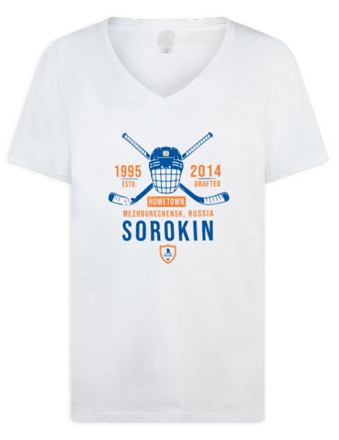 Classic Heritage Ilya Sorokin Premium Ladies V-Neck T-Shirt | Swagsta