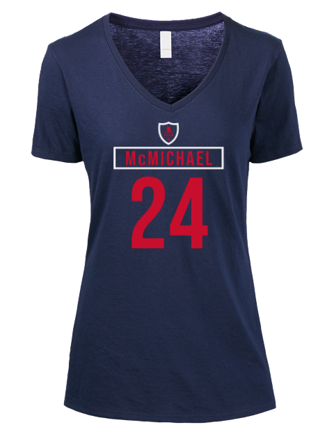1A Away Jersey Connor McMichael Premium Ladies V-Neck T-Shirt | Swagsta