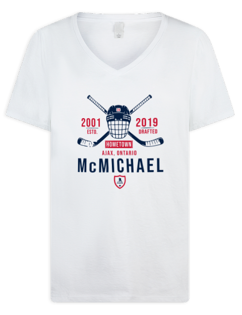 4A Classic Heritage Connor McMichael Premium Ladies V-Neck T-Shirt | Swagsta