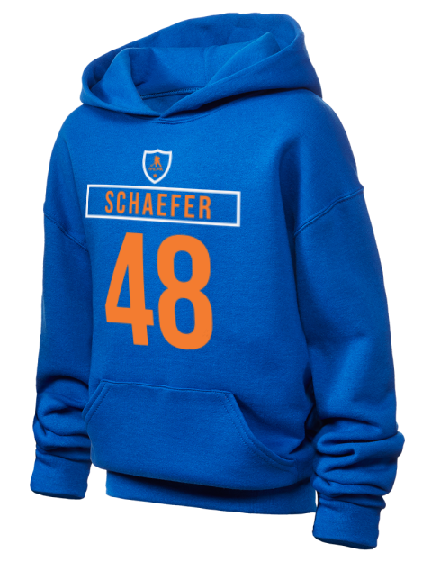 Away Jersey Matthew Schaefer Youth Hooded Sweatshirt | Swagsta