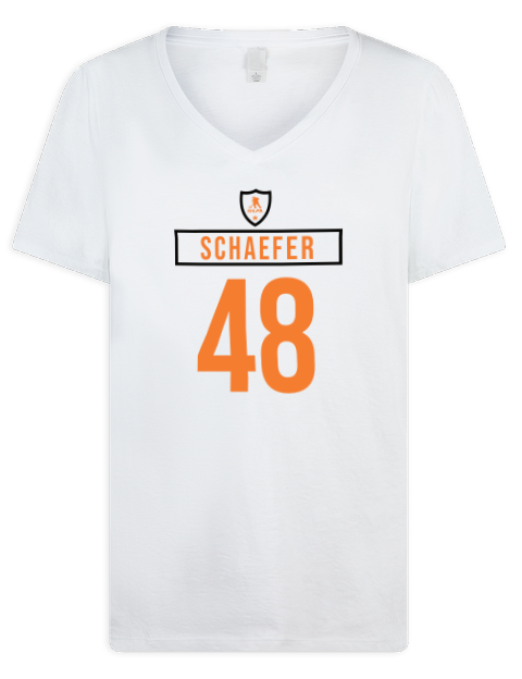 Home Jersey Matthew Schaefer Premium Ladies V-Neck T-Shirt | Swagsta