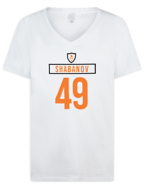 Home Jersey Maxim Shabanov Premium Ladies V-Neck T-Shirt | Swagsta