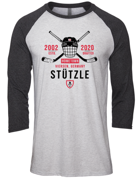 Classic Heritage 1498-2 Tim Stutzle Unisex Premium Three-Quarter Raglan T-Shirt | Swagsta