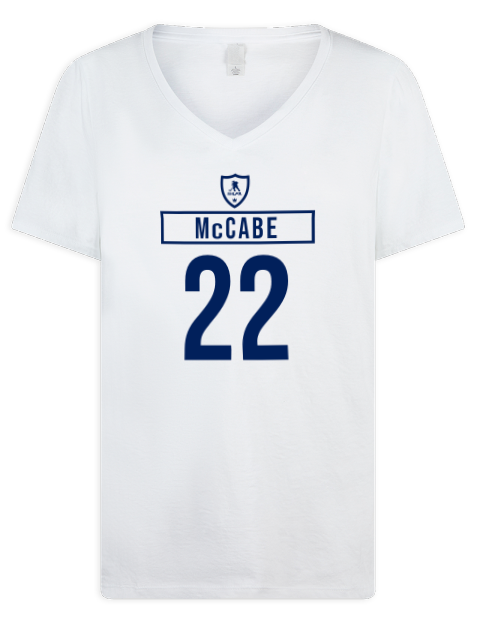 2A Home Jersey Jake Mccabe Premium Ladies V-Neck T-Shirt | Swagsta