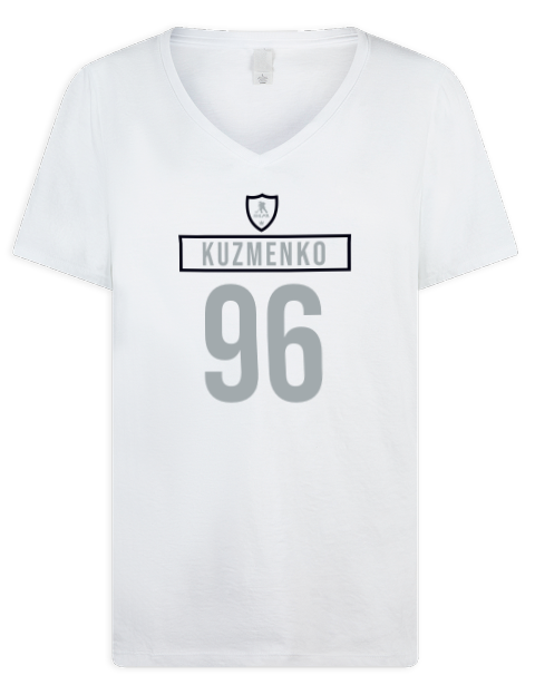 Home Jersey Andrei Kuzmenko Premium Ladies V-Neck T-Shirt | Swagsta