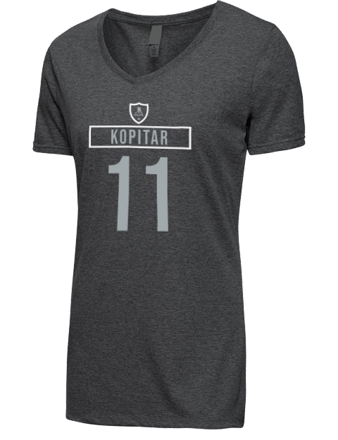 Away Jersey anze kopitar Premium Ladies V-Neck T-Shirt | Swagsta