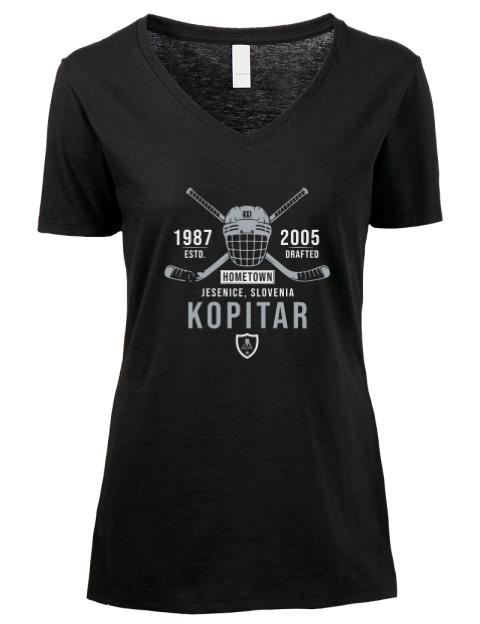 Heritage anze kopitar Premium Ladies V-Neck T-Shirt | Swagsta
