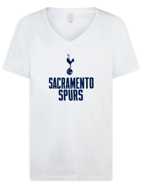Stacked Sacramento Spurs Premium Ladies V-Neck T-Shirt | Swagsta