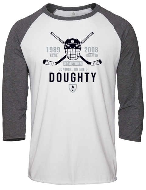 Classic Heritage Drew Doughty Unisex Premium Three-Quarter Raglan T-Shirt | Swagsta