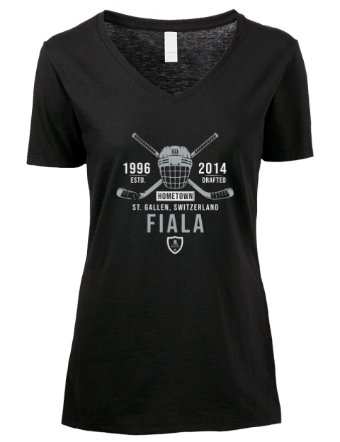 Heritage Kevin Fiala Premium Ladies V-Neck T-Shirt | Swagsta