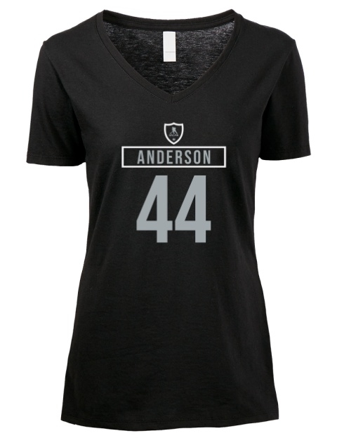 Away Jersey Michael Anderson Premium Ladies V-Neck T-Shirt | Swagsta