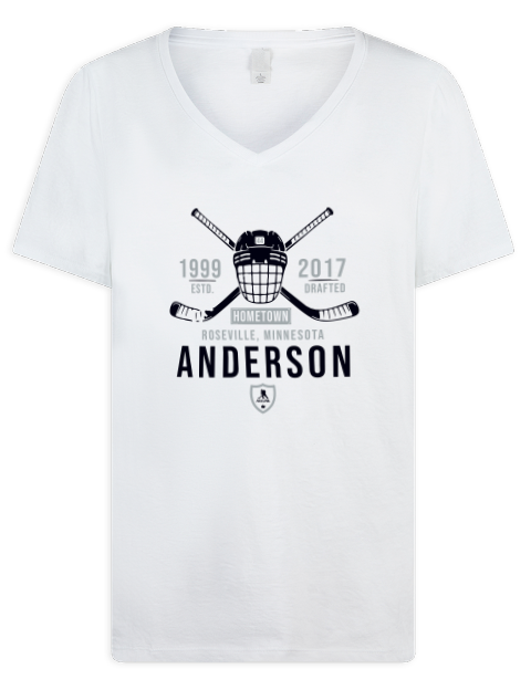 Classic Heritage Michael Anderson Premium Ladies V-Neck T-Shirt | Swagsta