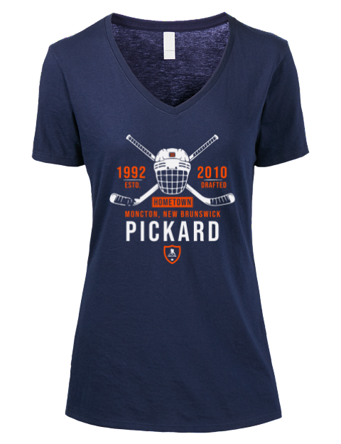 Heritage Calvin Pickard Premium Ladies V-Neck T-Shirt | Swagsta