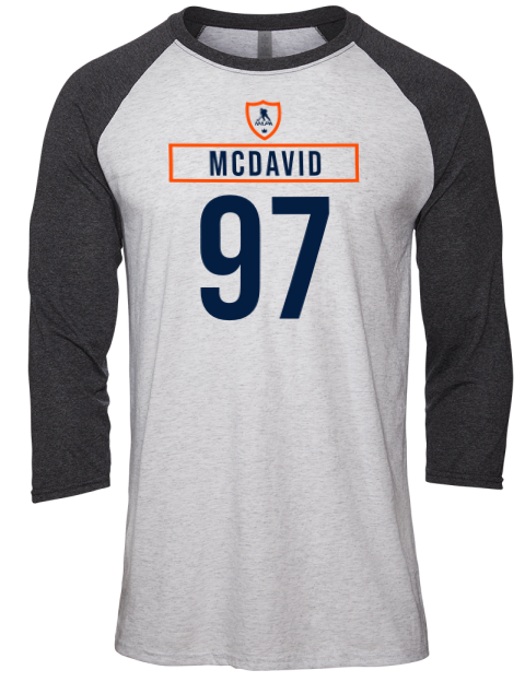 Home Jersey Connor Mcdavid Unisex Premium Three-Quarter Raglan T-Shirt | Swagsta