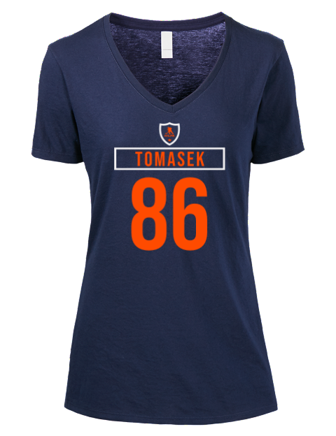 Away Jersey David Tomasek Premium Ladies V-Neck T-Shirt | Swagsta