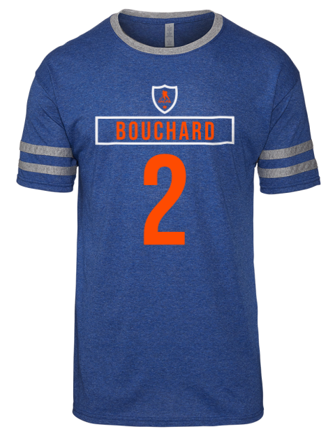 Away Jersey Evan Bouchard Men's Tri-Blend T-Shirt | Swagsta