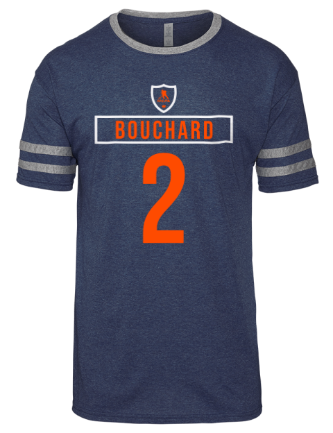 Away Jersey Evan Bouchard Men's Tri-Blend T-Shirt | Swagsta