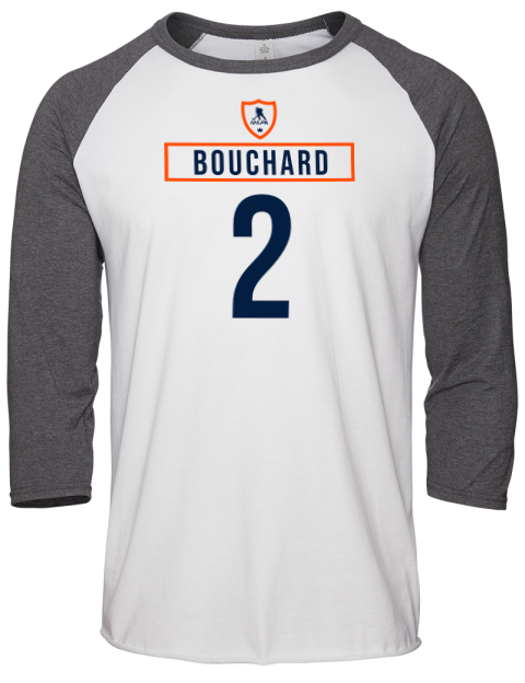 Home Jersey Evan Bouchard Unisex Premium Three-Quarter Raglan T-Shirt | Swagsta