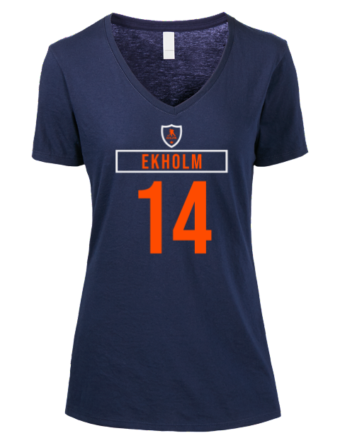 Away Jersey Mattias Ekholm Premium Ladies V-Neck T-Shirt | Swagsta