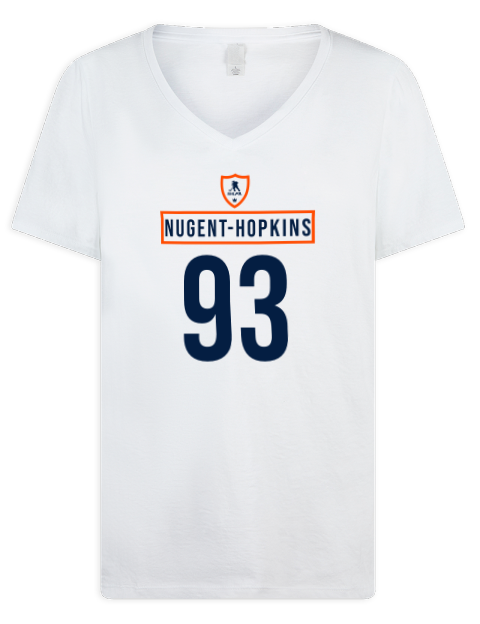 Home Jersey Ryan Nugent Hopkins Premium Ladies V-Neck T-Shirt | Swagsta