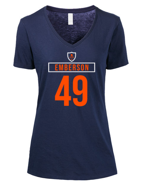 Away Jersey Ty Emberson Premium Ladies V-Neck T-Shirt | Swagsta