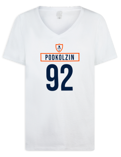 Home Jersey Vasily Podkolzin Premium Ladies V-Neck T-Shirt | Swagsta